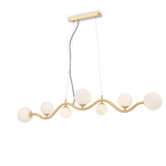 Maytoni Lampadario Contemporaneo Uva Metallo Oro 7 Luci Diffusori Bianchi