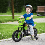 HOMCOM-Moto-Cross-Elettrica-con-Rotelle-Verde-per-Bambini-3-anni-e-piu-Batteria-6V-Velocita-2.5km-h-102-x-53-x-66cm