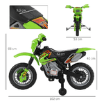 HOMCOM-Moto-Cross-Elettrica-con-Rotelle-Verde-per-Bambini-3-anni-e-piu-Batteria-6V-Velocita-2.5km-h-102-x-53-x-66cm