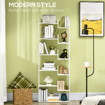 HOMCOM-Libreria-Moderna-a-6-Livelli-con-11-Scaffali-Aperti-per-Studio-e-Soggiorno-61x23x162.6-cm-Bianco