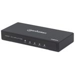 MANHATTAN 4K Splitter HDMI a 4 porte 4K@60Hz, alimentato tramite alimentatore, nero (207805)