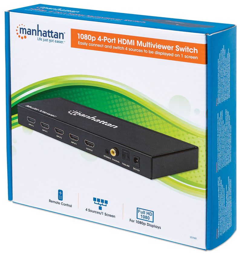 Manhattan-Switch-multiviewer-HDMI-a-4-porte-1080p---Switch-video-audio---4-x-HDMI---Desktop--207881-