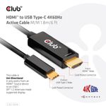 Club3D-Cavo-Hdmi-2.0-To-Usb-C-4K-60Hz-18M-6Ft-M-M