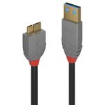 Lindy 36768 cavo USB 3 m USB 3.2 Gen 1 3.1 Gen 1 USB A Micro-USB B Nero (3M Usb 3.2 Type A To Micro-B - Cable Anthra Lin