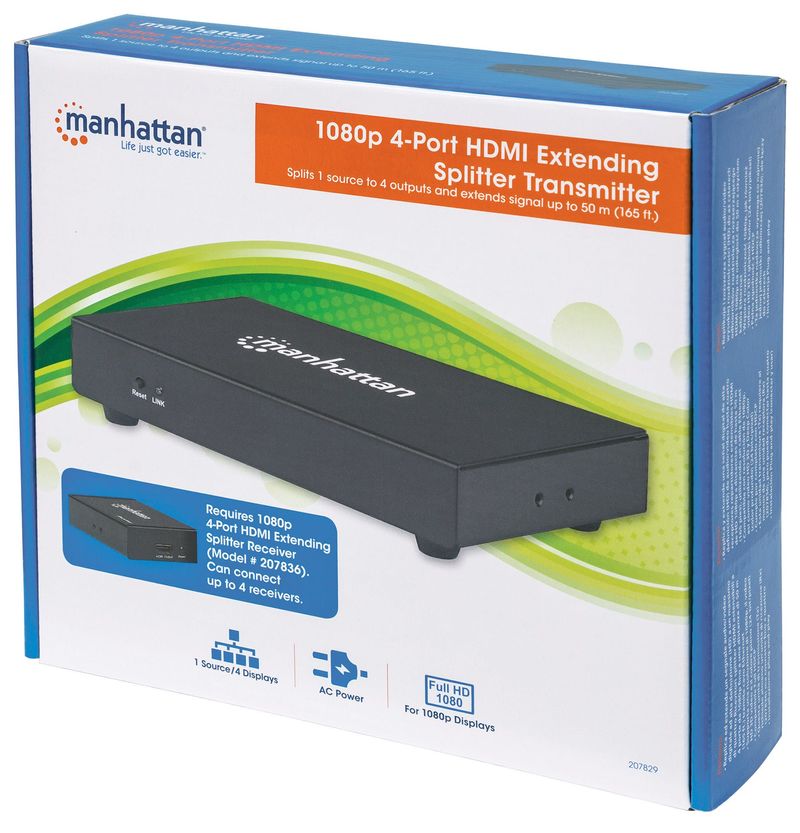 Trasmettitore-splitter-estensibile-HDMI-MANHATTAN-1080p-a-4-porte-Distribuisce-una-sorgente-video-su-quattro-uscite-ampl