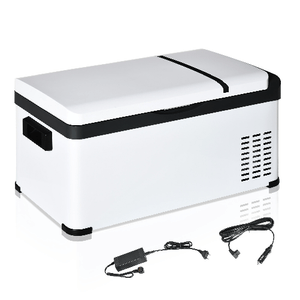 Outsunny Frigo Portatile Elettrico 20L da 12 Volt con Maniglia e Schermo LCD, 61x32x28.5cm, Bianco