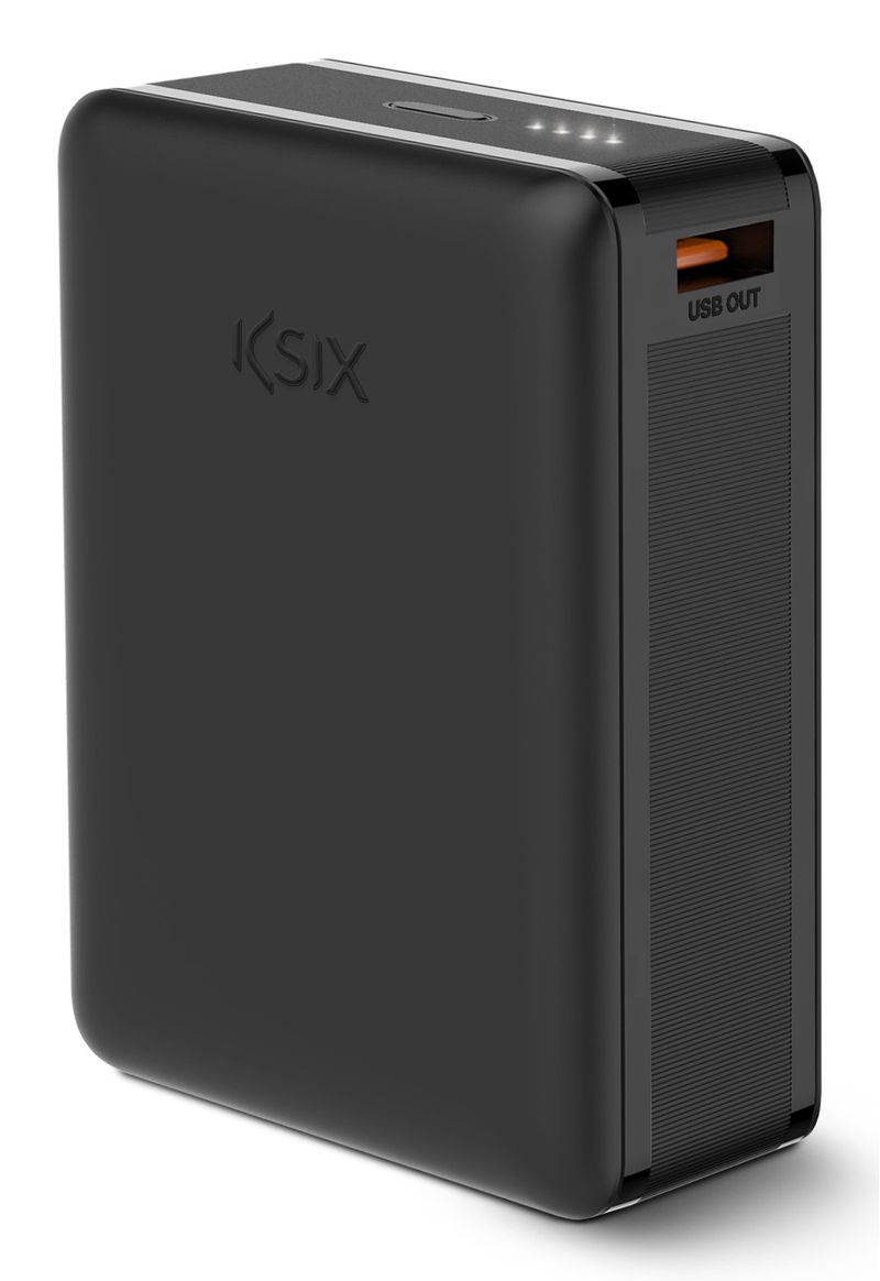 Ksix-Powerbank-Nano-20.000-mAh---Formato-tascabile---Power-Delivery---225-W---Cavo-da-USB-C-a-USB-C---Ricarica-simultanea---Colore-Nero