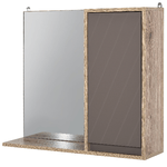 HOMCOM Armadietto Pensile per il Bagno con Mensola e 2 Ripiani, Installazione a Parete, Grigio e Rovere, 57 x 14.2 x 49.2cm