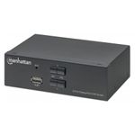 Manhattan 153546 switch per keyboard-video-mouse kvm Nero (Displayport 1.2 Kvm Switch - 2-Port 4K60Hz Usb-A/3.5Mm - Audi