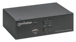 Manhattan-153546-switch-per-keyboard-video-mouse-kvm-Nero--Displayport-1.2-Kvm-Switch---2-Port-4K60Hz-Usb-A-3.5Mm---Audi