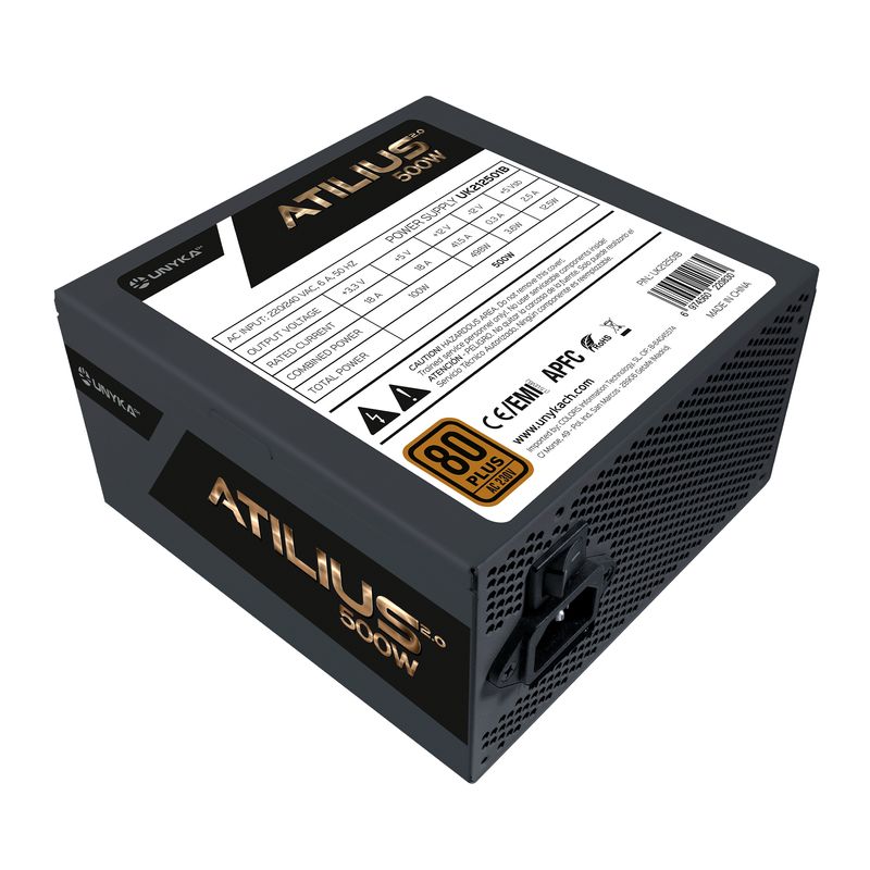 UNYKAch-ATX-Atilius-2.0-Black-500W-80--Bronze-alimentatore-per-computer-20-4-pin-ATX-Nero