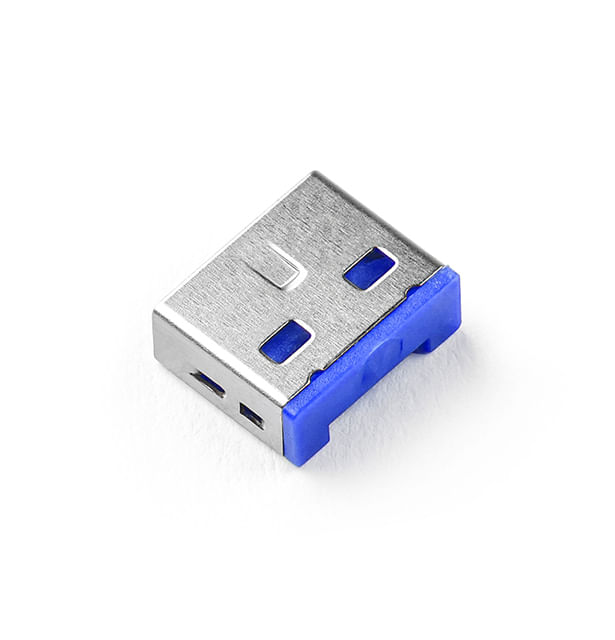 SMARTKEEPER-ESSENTIAL-6x-USB-A-Blocker-con-1x-chiave-di-blocco-Basic-Blue