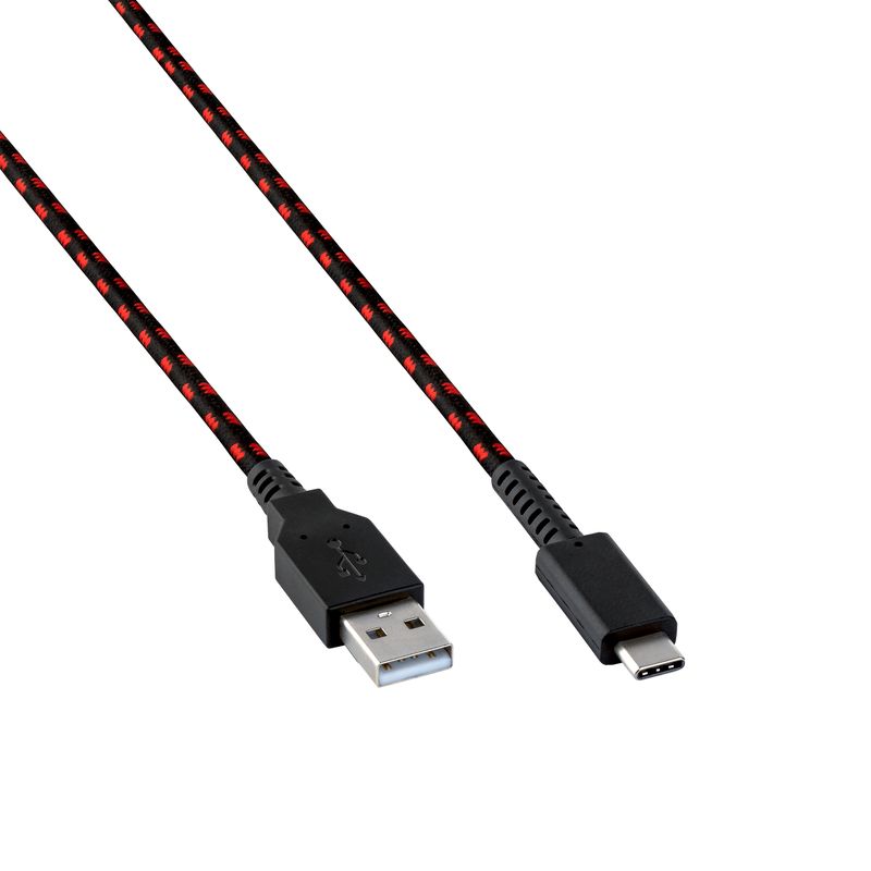 PDP-500-211-EU-cavo-USB-24-m-USB-A-USB-C-Nero-Rosso