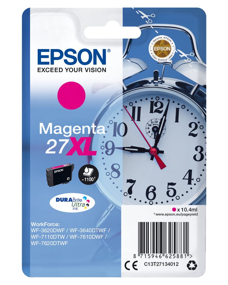 ORIGINALE-Epson-Cartuccia-d--39inchiostro-magenta-C13T27134010-27-XL-1100-pagine-104ml-XL