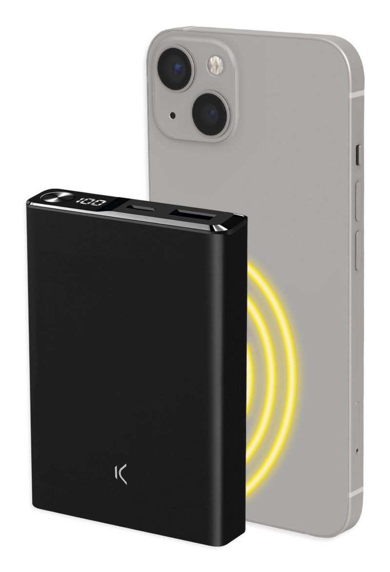 Ksix-Powerbank-Magsafe-10000mAH-22.5W-PD---15W-Wireless---Cable-USB-A-A-USB-C---Color-Negro