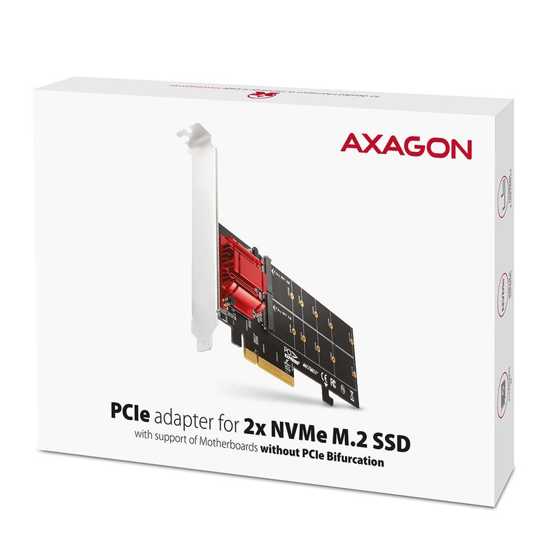 AXAGON-PCEM2-ND-PCIe-Adapter-For-Two-M.2-SSDs-with-Software-Raid