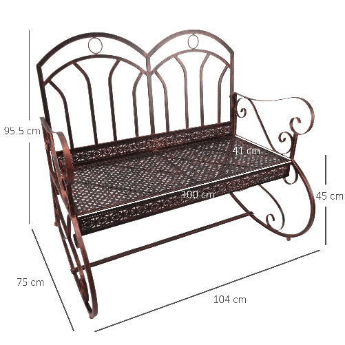 Outsunny-Panchina-a-Dondolo-da-Esterno-in-Metallo-Dondolo-a-2-Posti-da-Balcone-con-Braccioli-104x75x95.5cm-Colore-Bronzo