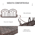 Outsunny-Panchina-a-Dondolo-da-Esterno-in-Metallo-Dondolo-a-2-Posti-da-Balcone-con-Braccioli-104x75x95.5cm-Colore-Bronzo