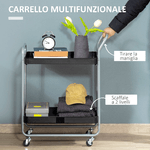 HOMCOM-Carrello-Portavivande-a-2-Livelli-con-Maniglie-e-Ruote-girevoli-in-Metallo-63x40.4x83.5-cm