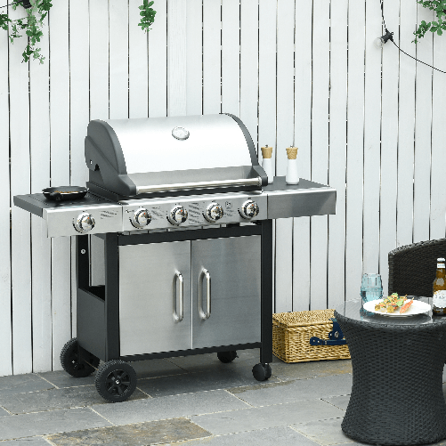 Outsunny-Barbecue-Gas-con-Coperchio-e-5-Bruciatori-da-15.2kW-e-4-Ruote-128x50x113cm