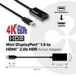 Club3D-Adattatore-Mini-Displyport-1.4-Maschio-To-Hdmi-2.0-Femmina---Supporto-Hdr