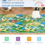 HOMCOM-Tappeto-Puzzle-per-Bambini-36-Pezzi-con-24-Bordi-in-Schiuma-EVA-Antiscivolo-Area-Coperta-3.24㎡-Fantasia-con-Natura-e-Dinosauri