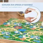 HOMCOM-Tappeto-Puzzle-per-Bambini-36-Pezzi-con-24-Bordi-in-Schiuma-EVA-Antiscivolo-Area-Coperta-3.24㎡-Fantasia-con-Natura-e-Dinosauri