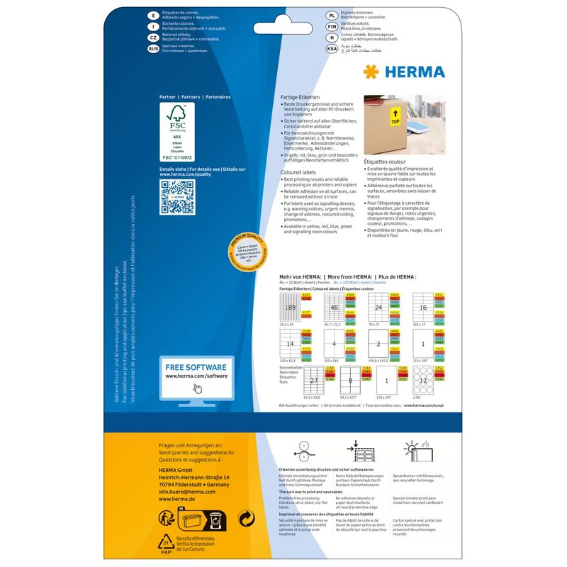 HERMA-4562-Rettangolo-Rosso-80-pezzo-i--etichetta-autoadesiva--4562-