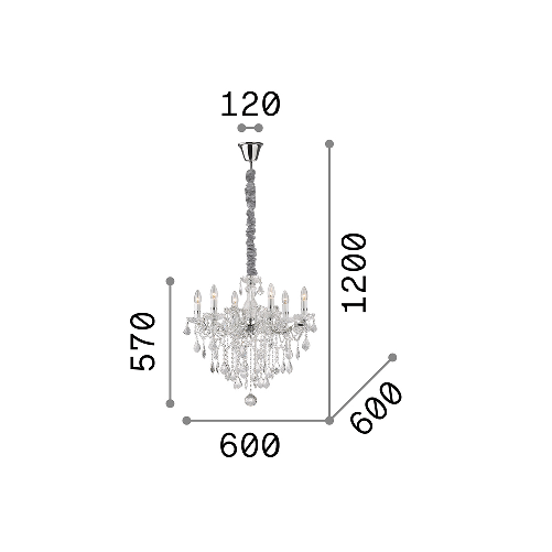 Lampadario-Classico-Florian-Metallo-Cristallo-Oro-6-Luci-E14