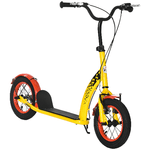 HOMCOM Monopattino per Bambini 5+ Anni, Altezza Regolabile e Doppio Freno, 118x55.5x85-100.5cm, Giallo