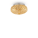 Ideal Lux Plafoniera Contemporanea King Metallo-Cristallo Oro 3 Luci G9 3W 3000K