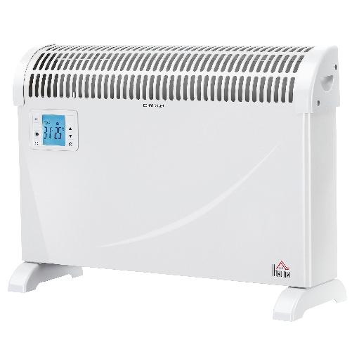 HOMCOM-Stufa-Elettrica-Termoventilatore-da-Parete-e-da-Appoggio-Temperatura-Regolabile-e-Timer-58.5x20x43cm---Bianco