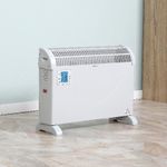 HOMCOM-Stufa-Elettrica-Termoventilatore-da-Parete-e-da-Appoggio-Temperatura-Regolabile-e-Timer-58.5x20x43cm---Bianco