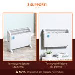 HOMCOM-Stufa-Elettrica-Termoventilatore-da-Parete-e-da-Appoggio-Temperatura-Regolabile-e-Timer-58.5x20x43cm---Bianco