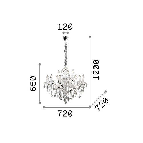 Lampadario-Classico-Florian-Metallo-Cristallo-Oro-12-Luci-E14