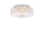 Ideal Lux Plafoniera Contemporanea Roma Metallo-Cristallo Cromo 6 Luci 3W 3000K Luce Calda