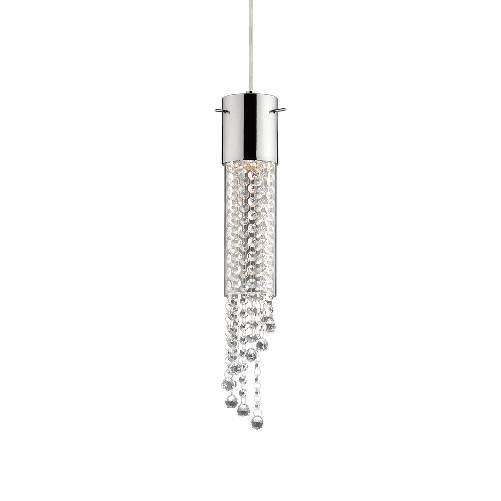 Sospensione-Moderna-Gocce-Vetro-Cromo-1-Luce-Gu10-7W-3000K-Luce-Calda