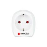 Skross 1.500230-E adattatore per presa di corrente Tipo D (UK) Tipo C (Europlug) Bianco