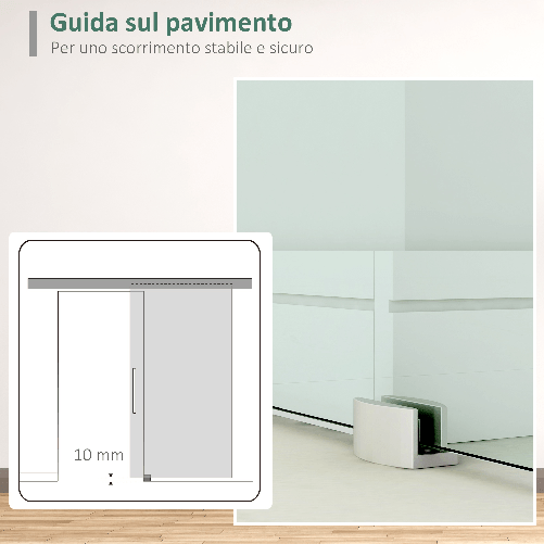 HOMCOM-Porta-Scorrevole-in-Vetro-Trasparente-con-Binario-e-Maniglia-in-Alluminio-per-Bagno-Cucina-Studio-210x75x0.8cm