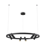 Maytoni Lampadario A Sospensione Moderno Satellite Metallo Nero Acrilico 6 Luci Led 42W