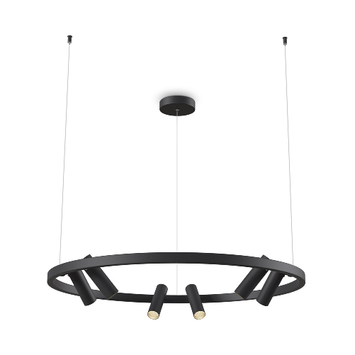 Lampadario-A-Sospensione-Moderno-Satellite-Metallo-Nero-Acrilico-6-Luci-Led-42W