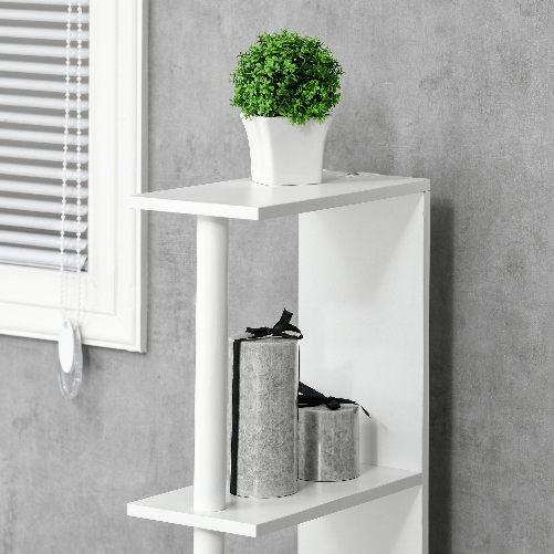 kleankin-Colonna-Bagno-con-2-Ripiani-e-2-Armadietti-Mobile-Alto-Salvaspazio-15.2x29.8x118-cm-Bianco