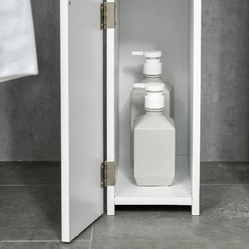 kleankin-Colonna-Bagno-con-2-Ripiani-e-2-Armadietti-Mobile-Alto-Salvaspazio-15.2x29.8x118-cm-Bianco