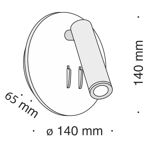 Applique-Da-Parete-Interno-Moderno-Ios-176-Alluminio-Nero-Luce-Led-Integrato-10W