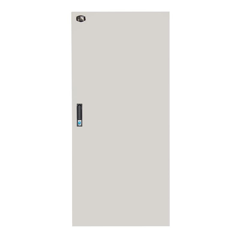 Porta-Chiusa-In-Metallo-Pieno-Con-Serratura-Per-Armadio-Link-27U-600-Mm-Grigio