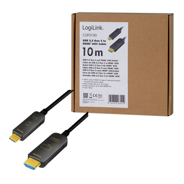 Cavo-USB-C-HDMI-4K-60Hz-LogiLink-10m-nero