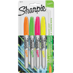 Sharpie 1985855 marcatore permanente Punta sottile Verde, Arancione, Rosa, Giallo 4 pz