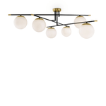 Maytoni Lampadario Contemporaneo Nostalgia Metallo Oro Opaco 6 Luci Diffusori Bianchi