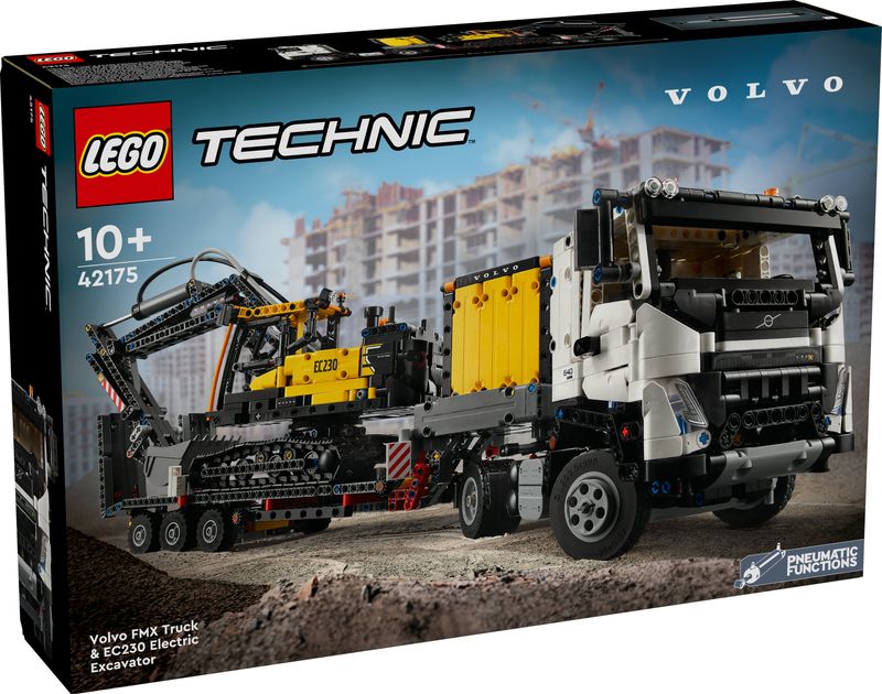 Autocarro-Volvo-FMX-ed-Escavatore-elettrico-EC230---Lego-Technic-42175