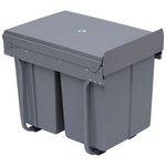 HOMCOM Pattumiera Estraibile con 3 Contenitori per Raccolta Differenziata, Capacità Totale 40L, 48x34.2x41.8cm Grigio